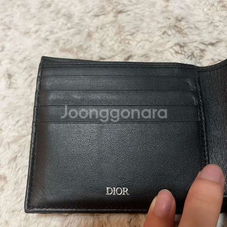 디올 오블리크 반지갑 블랙--3