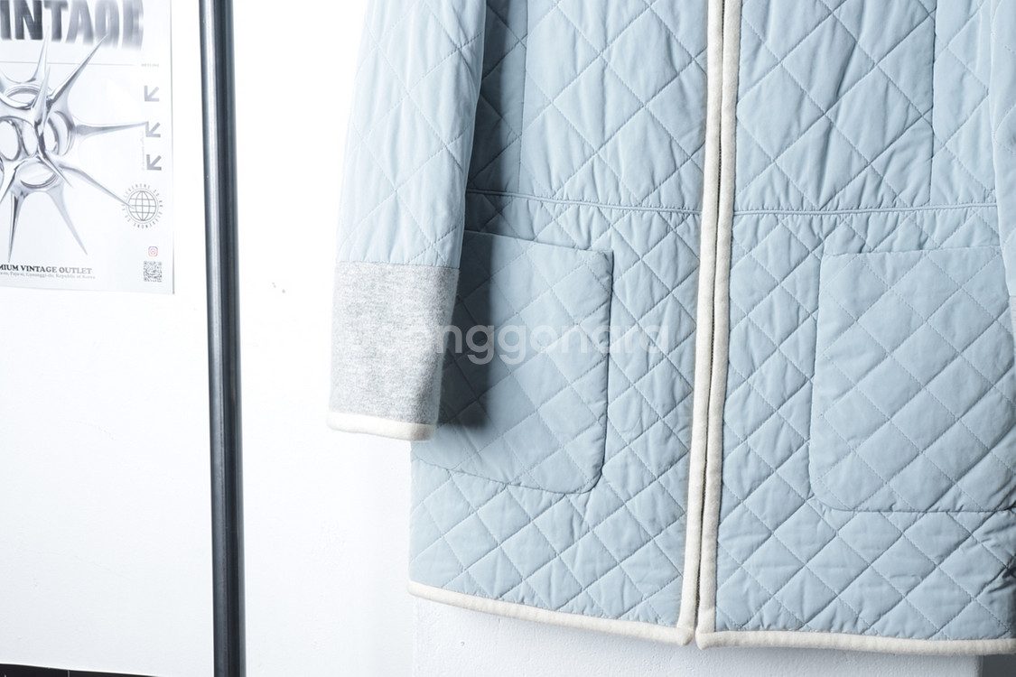 W(S) 브랜드빈티지 패딩 점퍼자켓 주크 연블루 경량--3