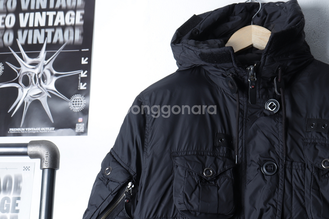 (S-M) 폴로 랄프로렌 패딩 점퍼자켓 블랙 테크웨어--2