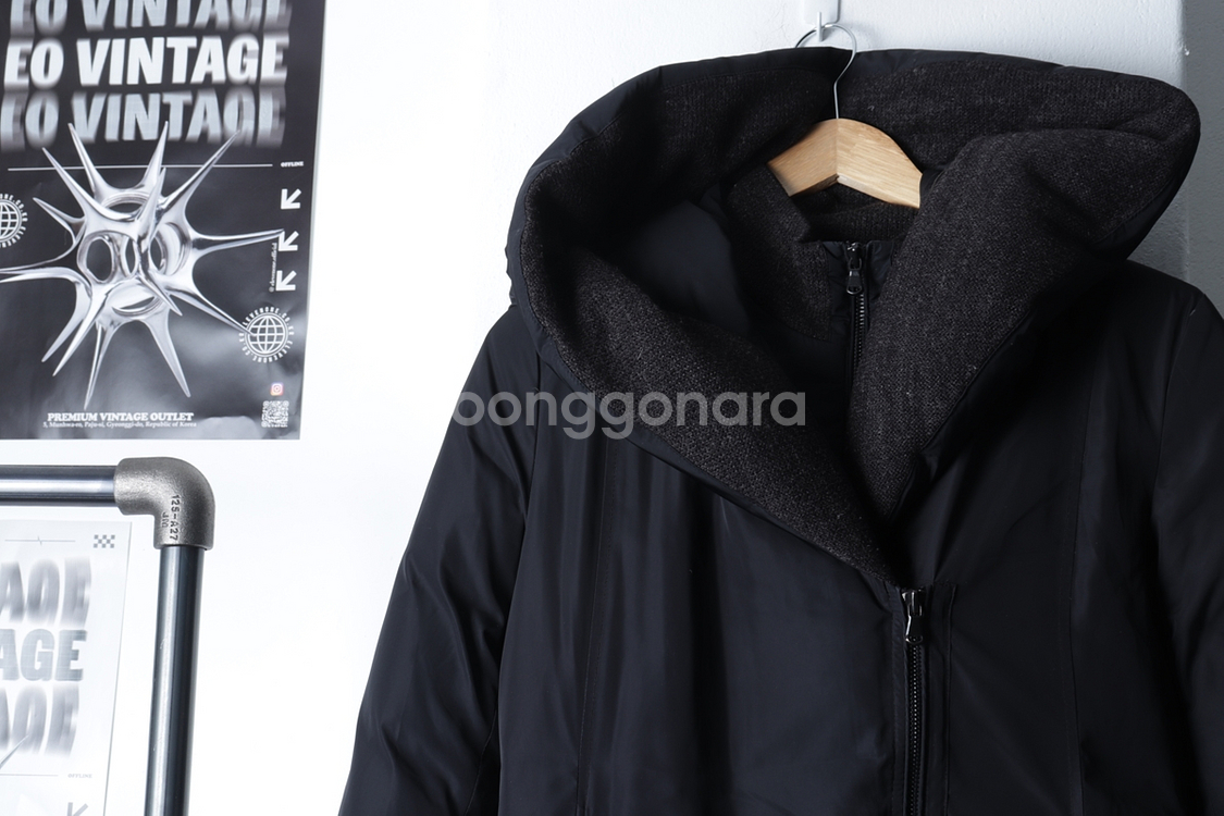 W(S) 클럽모나코 롱패딩 점퍼자켓 블랙 구스다운--2