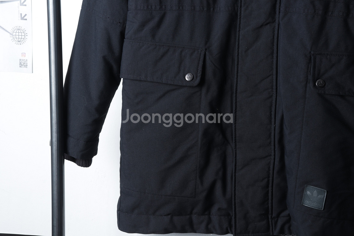 (S-M) 아디다스 패딩 점퍼자켓 블랙 덕다운--3