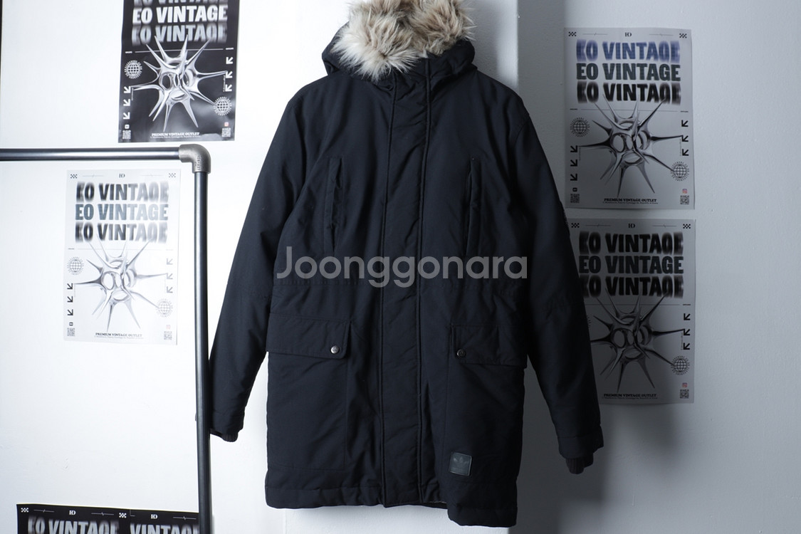 (S-M) 아디다스 패딩 점퍼자켓 블랙 덕다운--1