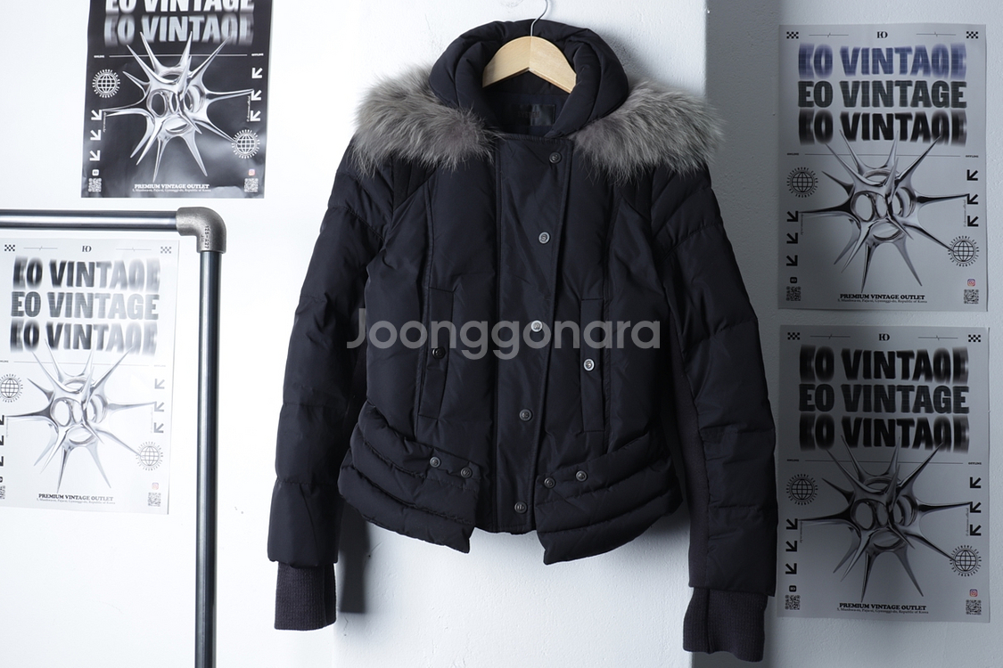 W(XS-S) 시스템 패딩 점퍼자켓 블랙 덕다운--1