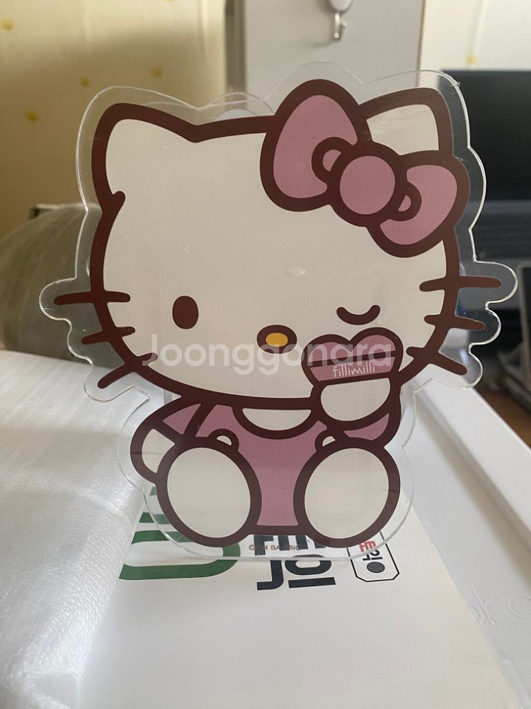 필리밀리 헬로키티 파우치 키링 거치대 퍼프 세트--3