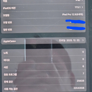 아이패드 프로 12.6 6세대 256G WiFi +팬슬