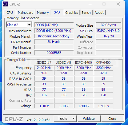 킹뱅크DDR5 6400 CL32 64G(32x2)--7