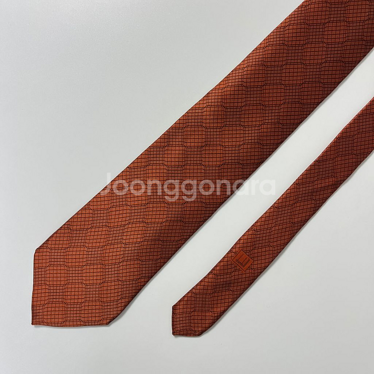 명품 던힐 넥타이 9.5cm 브라운 컬러--2