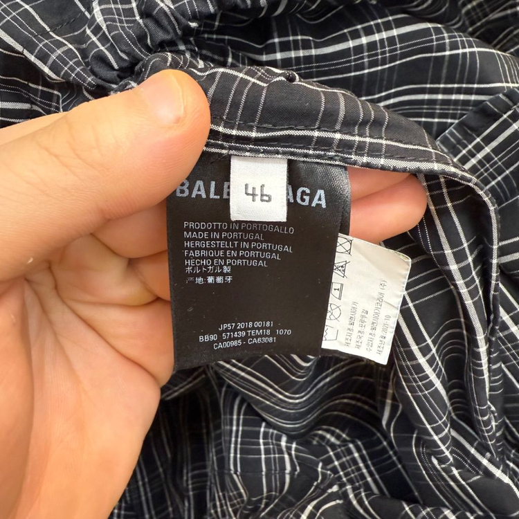 [46사이즈]발렌시아가 체크 자수 포플린 바람막이 점퍼 이미지