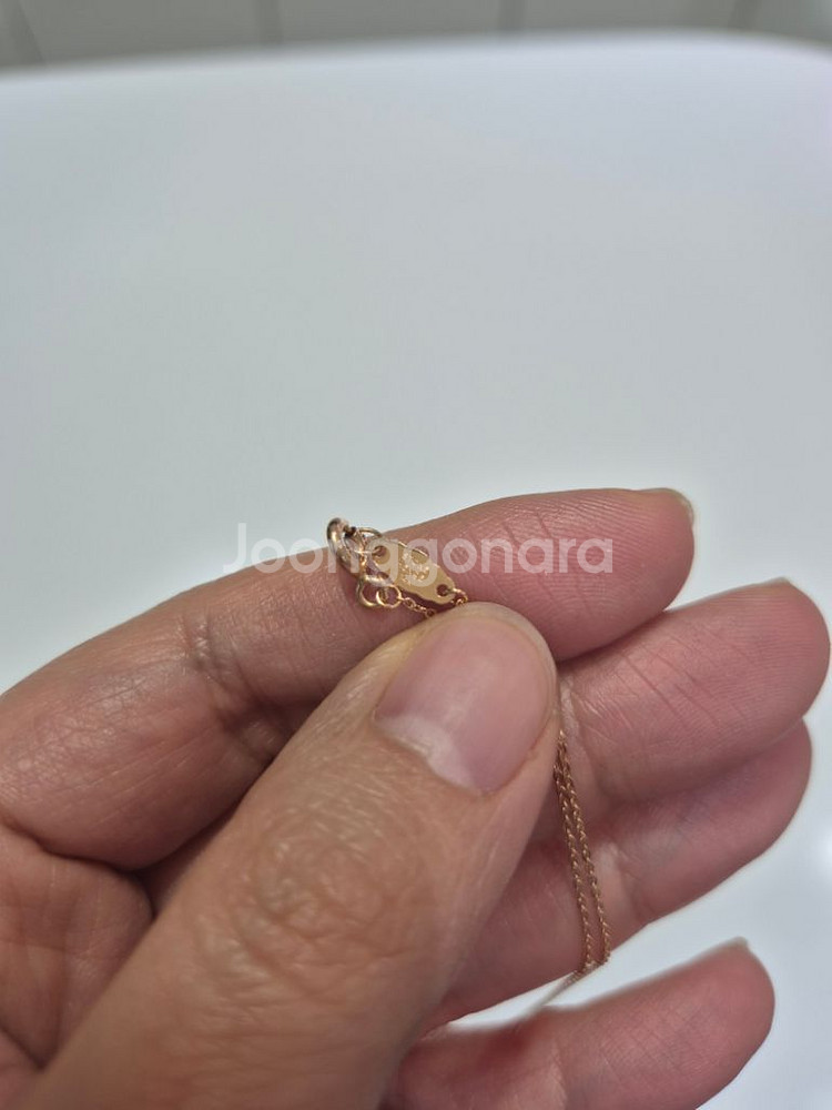 스톤헨지 14k 로즈골드 럭키유 목걸이--2