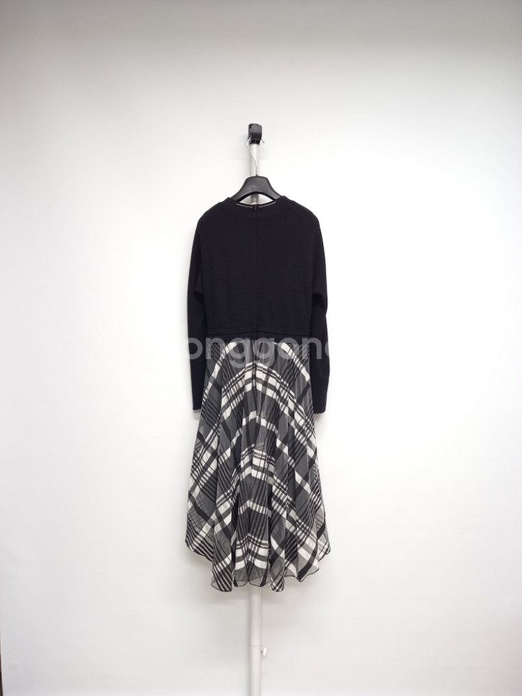 SJSJ 춘추 니트 쉬폰 맥시 롱 원피스 33-55--1