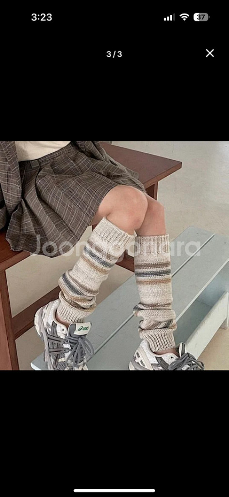 베이지 빈티지 레그워머--2