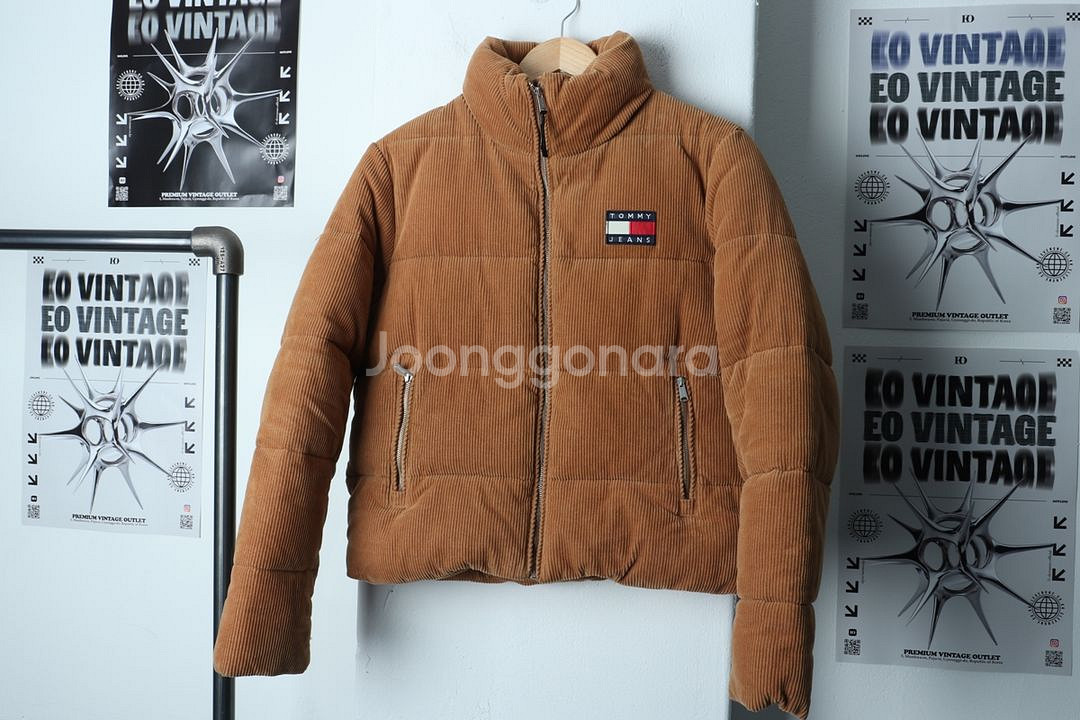 W(S) 타미힐피거 패딩 점퍼자켓 골덴 코듀로이 된장--1