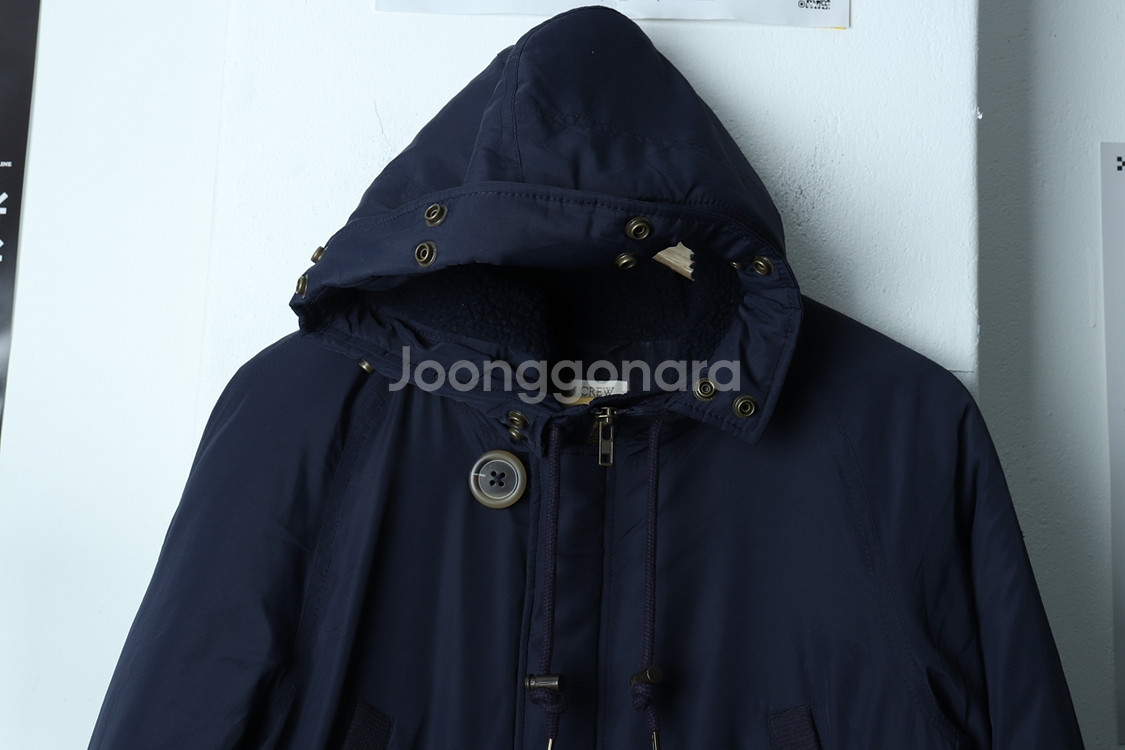 (S-M) 제이크루 패딩 점퍼자켓 네이비 야상 롱--1