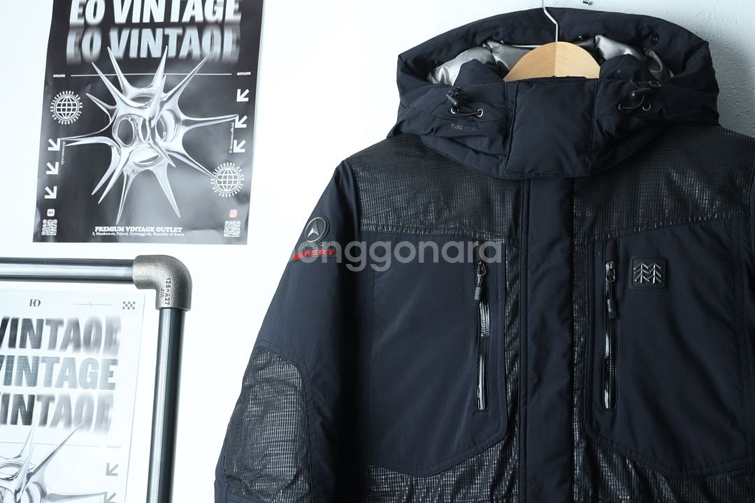 W(S) 코오롱스포츠 패딩 점퍼자켓 네이비 구스다운--2