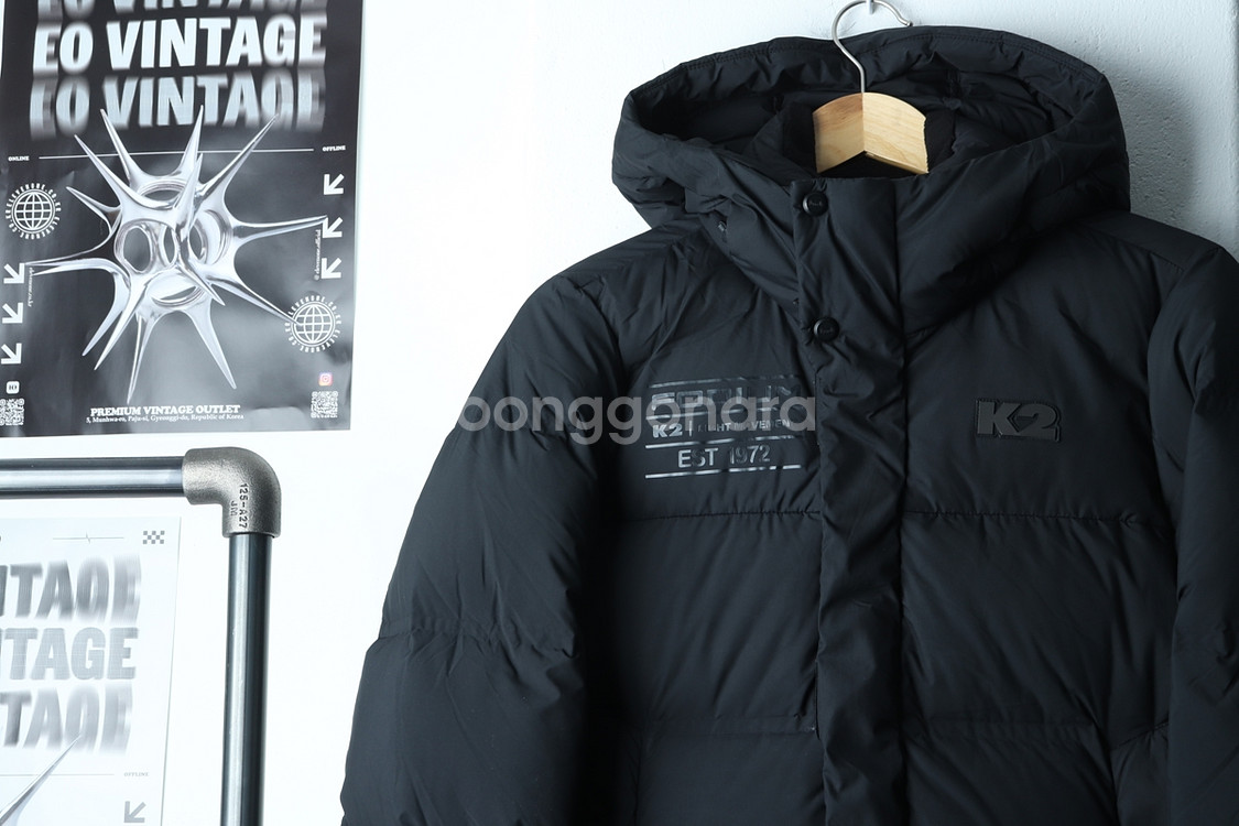 (S-M) K2 케이투 롱패딩 점퍼자켓 블랙 구스다운--2