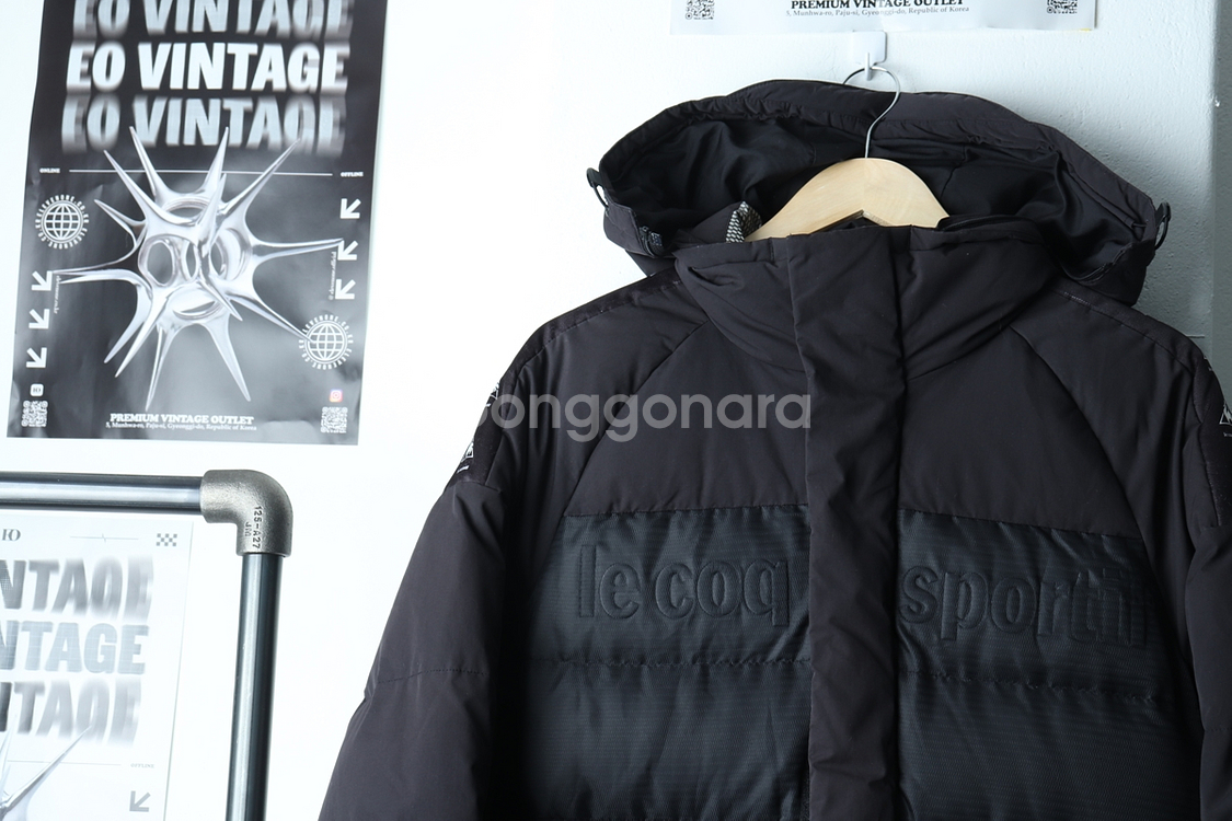 (S-M) 르꼬끄 롱패딩 점퍼자켓 블랙 덕다운--2