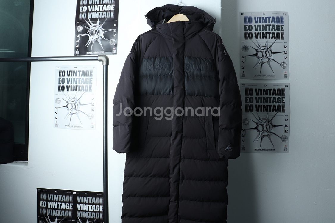 (S-M) 르꼬끄 롱패딩 점퍼자켓 블랙 덕다운--1