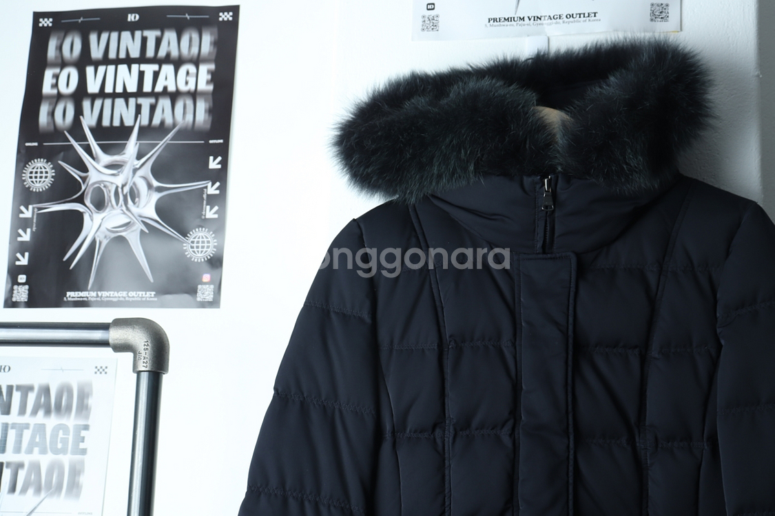 W(S) 헤지스 패딩 점퍼자켓 네이비 구스다운--2