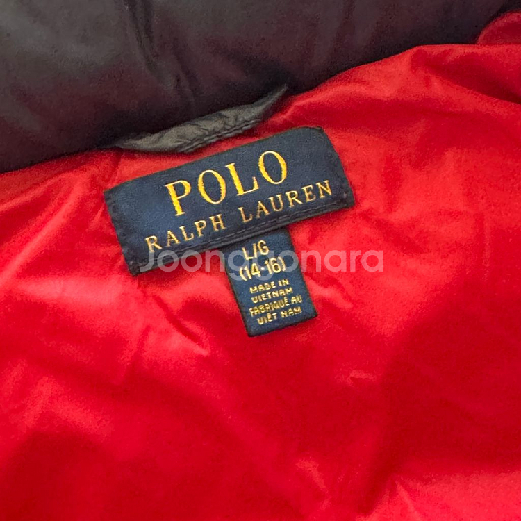 폴로 키즈 유광 덕다운 패딩 L14~16세 상태깨끗--3
