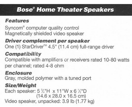 보스 홈시어터 센터스피커 bose v-100 v100--5