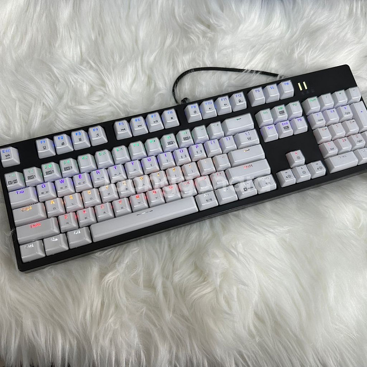 엡코 해커 K8700블랙 레인보우led 광축키보드--2