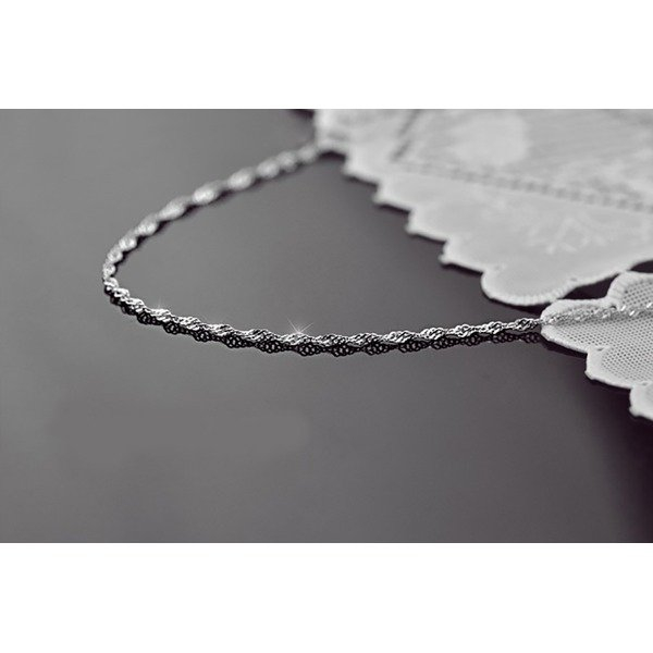 새 925 실버 도금 46cm 꼬임줄 목걸이 패션 은 쇄골 체인--1