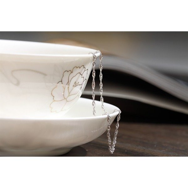 새 925 실버 도금 46cm 꼬임줄 목걸이 패션 은 쇄골 체인--2