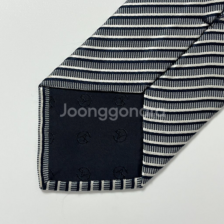 명품 알마니 아르마니 넥타이 9.5cm 네이비 & 화이--6