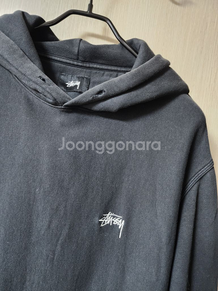 (정품) 20ss 스투시 로고 후드티 118364 블랙--2