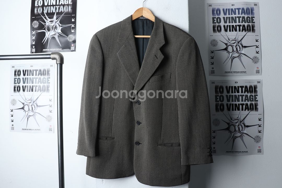(L) 아르마니 정장 슈트 자켓 블레이저 울 올드스쿨--1