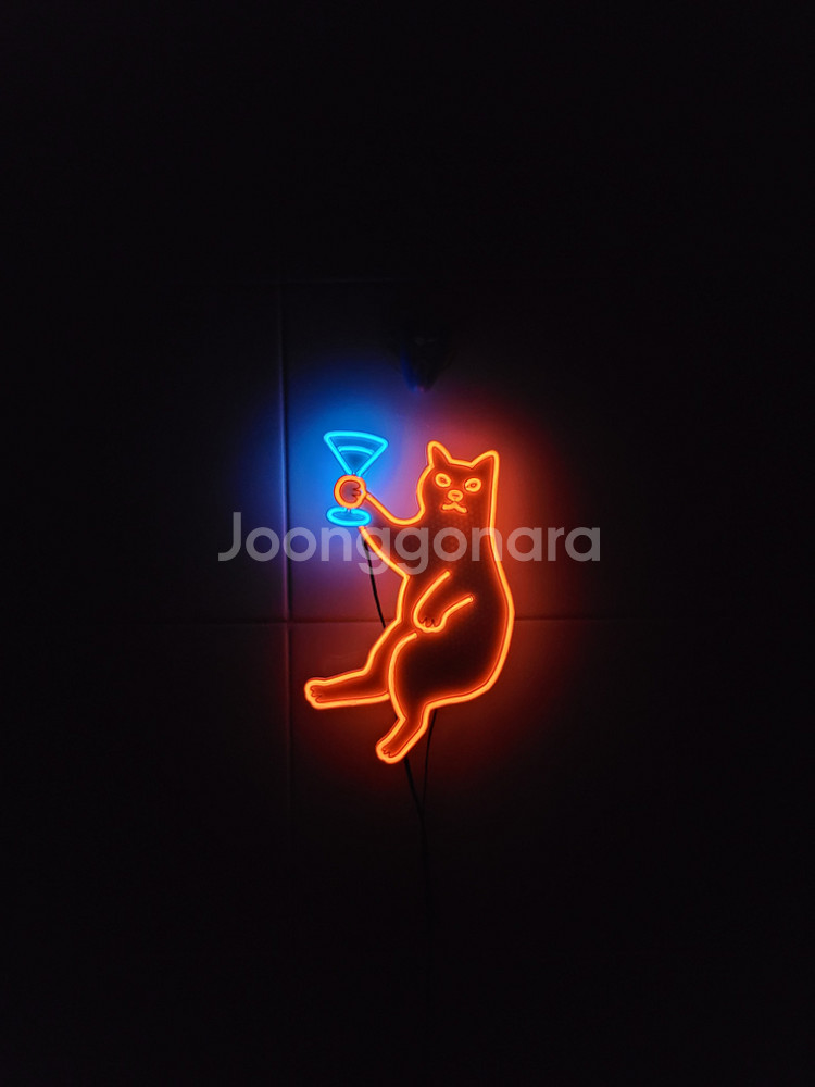 네온사인 고양이 칵테일 led 램프 조명--2