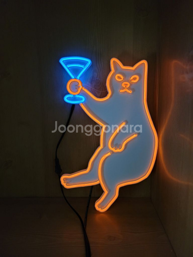 네온사인 고양이 칵테일 led 램프 조명--4