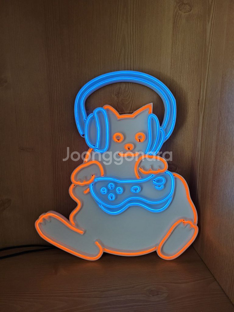고양이 게임 게이머 네온사인 램프--3