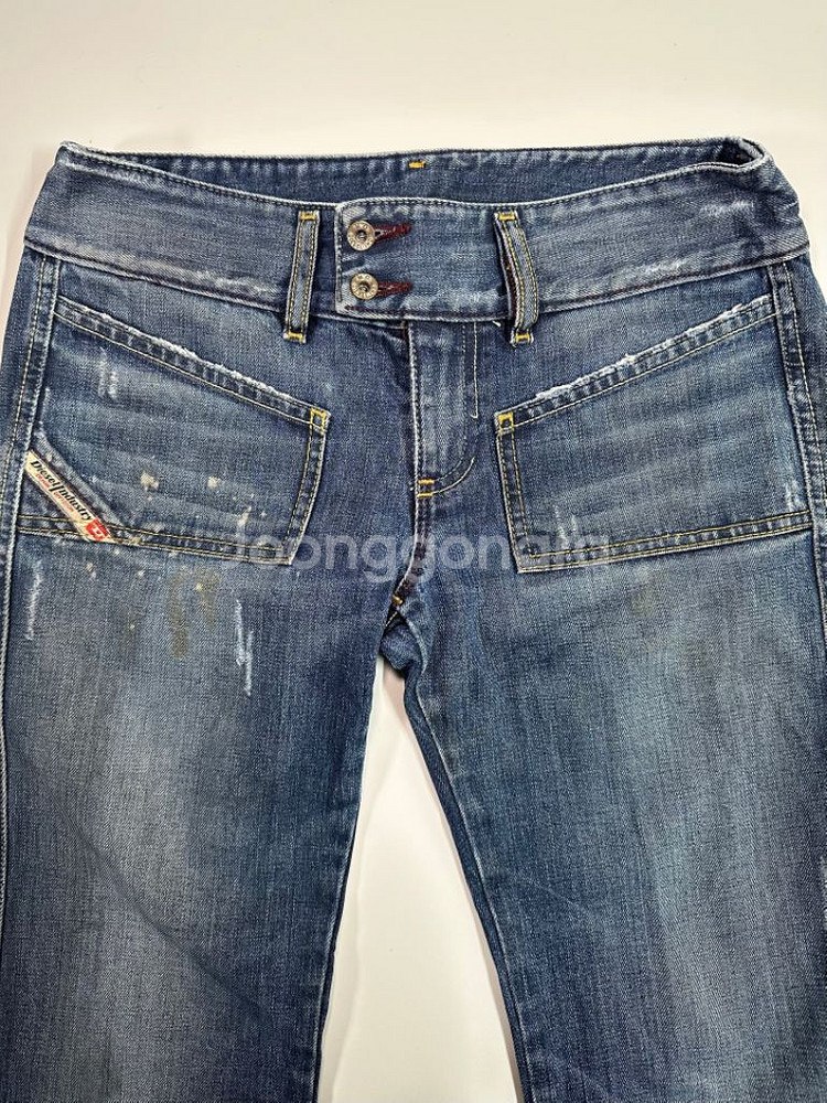 디젤 워싱 페인팅 부츠컷 데님팬츠 청바지--2