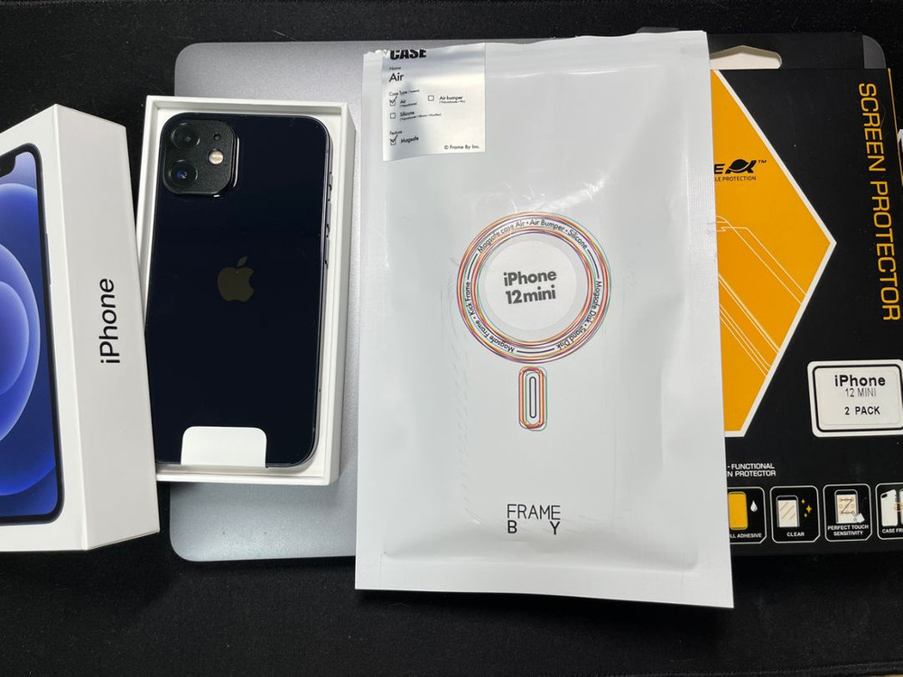 아이폰12미니 256 블랙 풀박스(특s급)+프레임바이--7