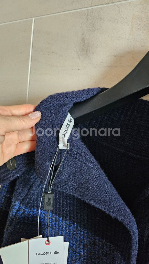 (정품)라코스테 (새상품) 컬러블록 니트 카디건--6