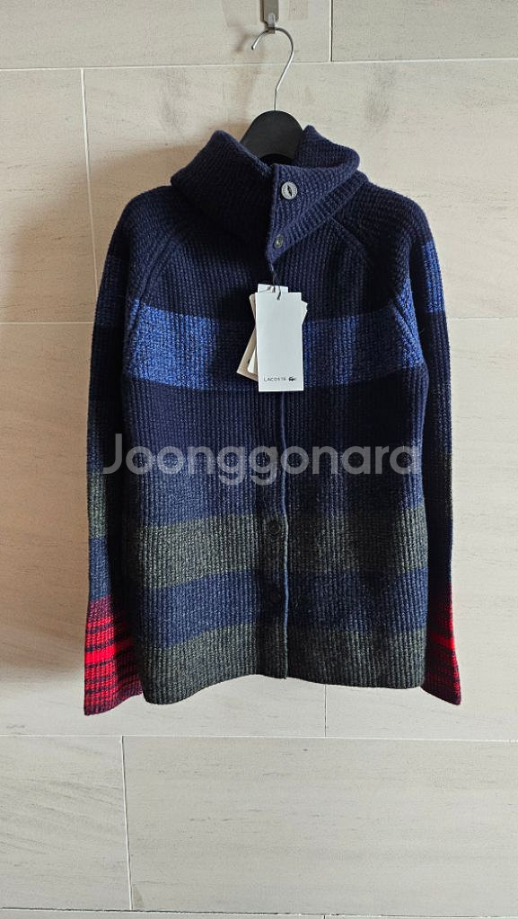 (정품)라코스테 (새상품) 컬러블록 니트 카디건--4