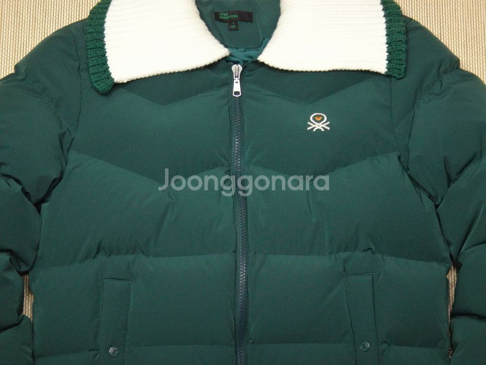 (S/90) 베네통 골프 니트카라 덕다운 패딩 점퍼--2
