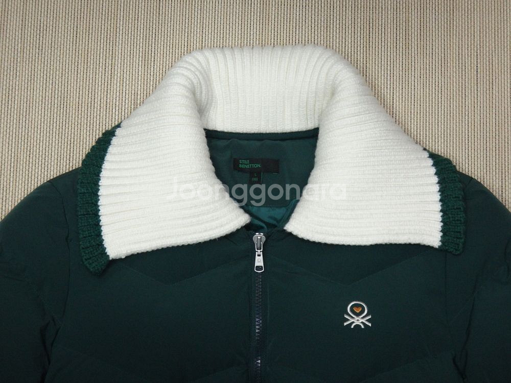 (S/90) 베네통 골프 니트카라 덕다운 패딩 점퍼--4