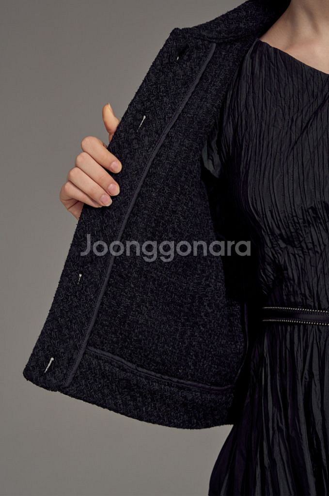 한섬 랑방 부클 트위드크롭 자켓 82(정가105만원)--3