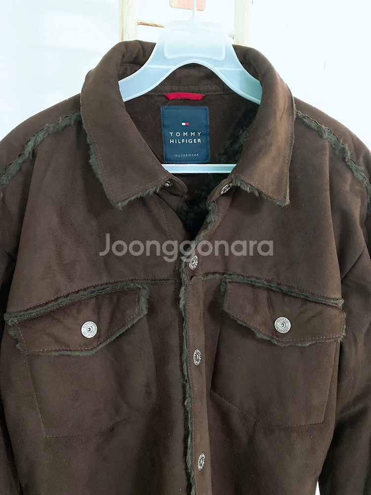 (100)타미힐피거남자레더기모셔츠자켓--1