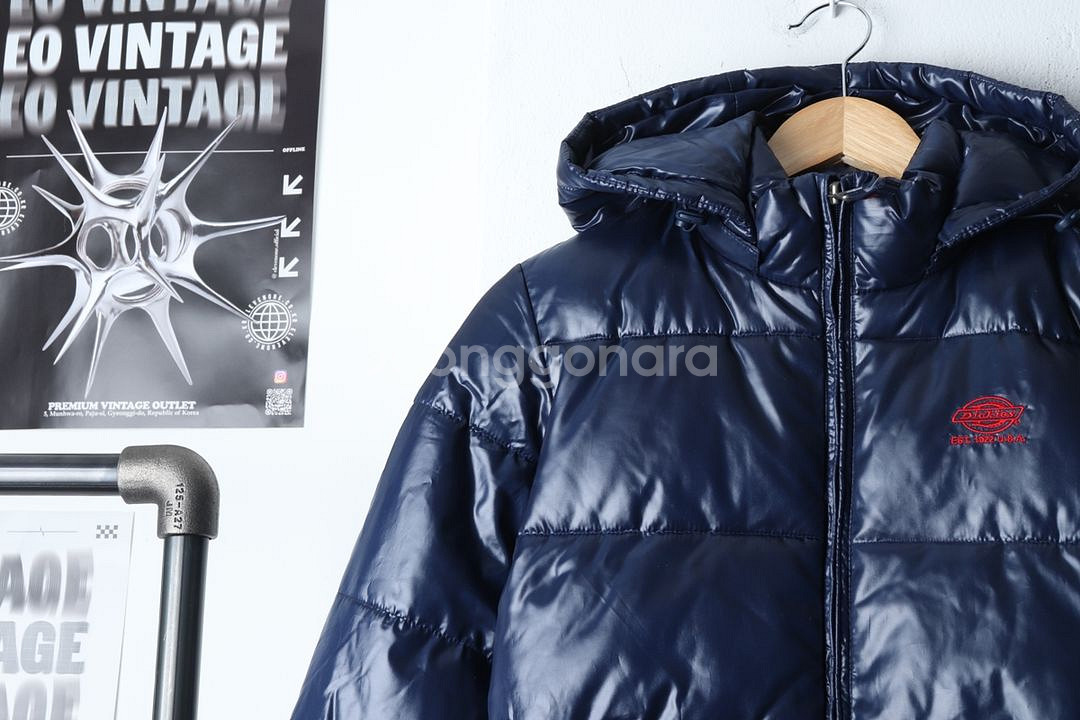 (S) 디키즈 패딩 점퍼자켓 새상품 네이비 한정판--2