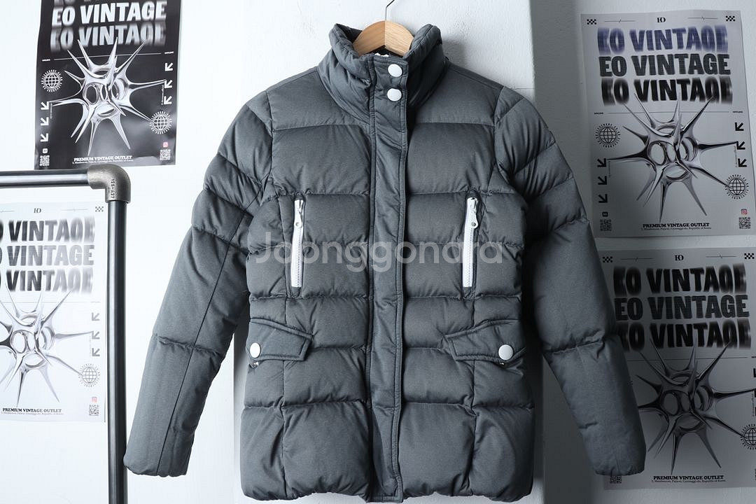 W(S-M) 아디다스 패딩 점퍼자켓 그레이 덕다운--1