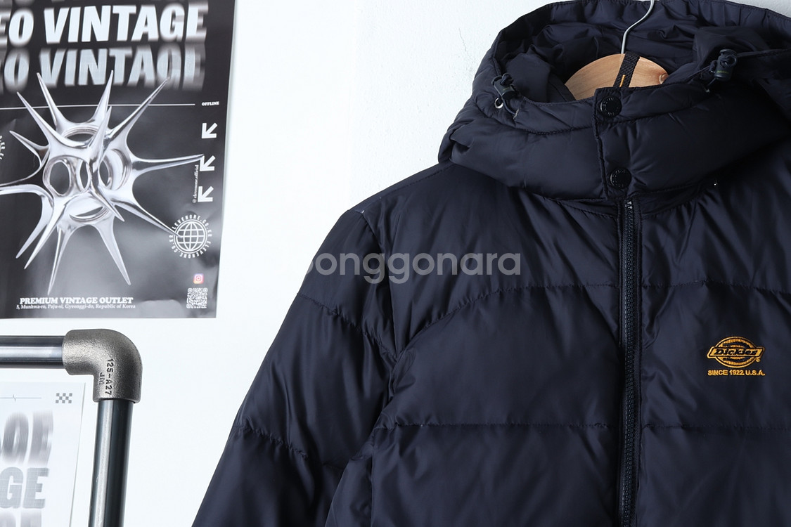 (S-M) 디키즈 패딩 점퍼자켓 네이비 덕다운--2
