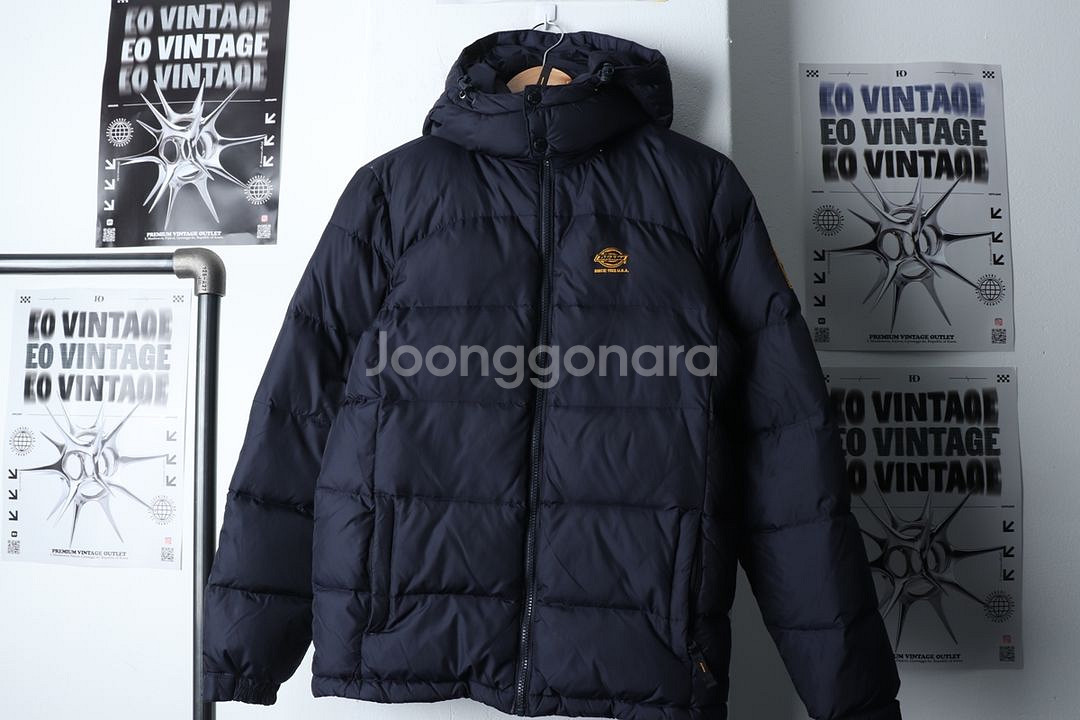 (S-M) 디키즈 패딩 점퍼자켓 네이비 덕다운--1