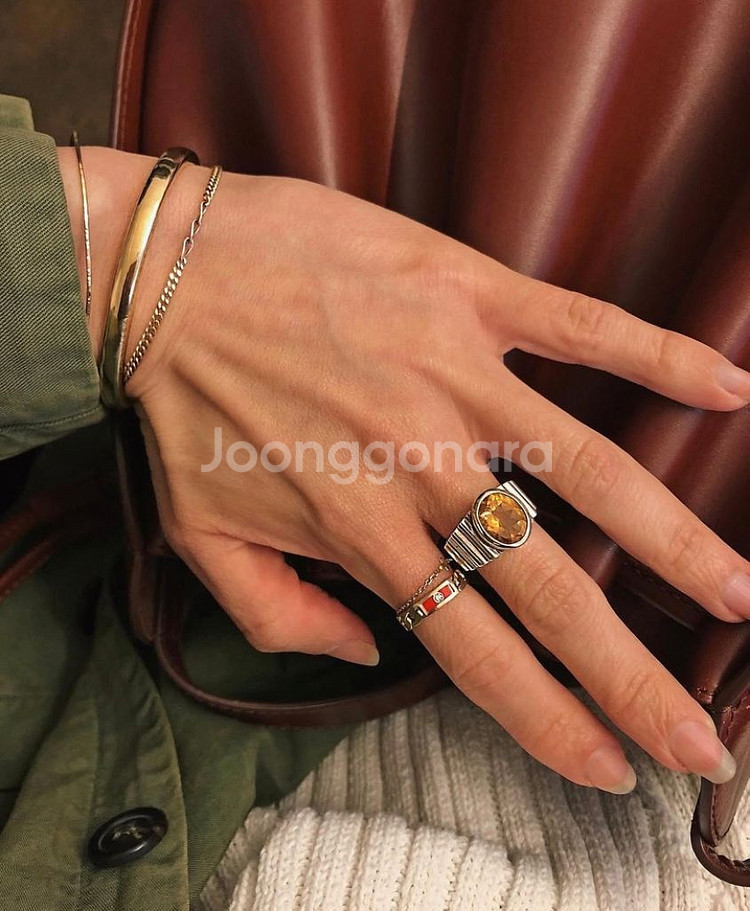 젬앤페블스 체인반지--1
