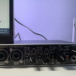 베링거 umc204 hd 오디오 인터페이스