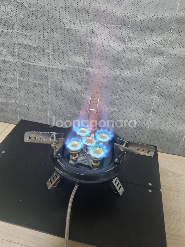새상품 캠핑 낚시 그리들용 5구 강염버너 어뎁터포함--1