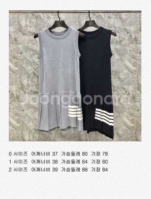 톰브라운 사선완장 민소매 니트 원피스 2칼라--7