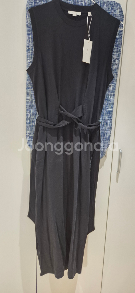 빈스 cotton sleeveless wrap dres--3